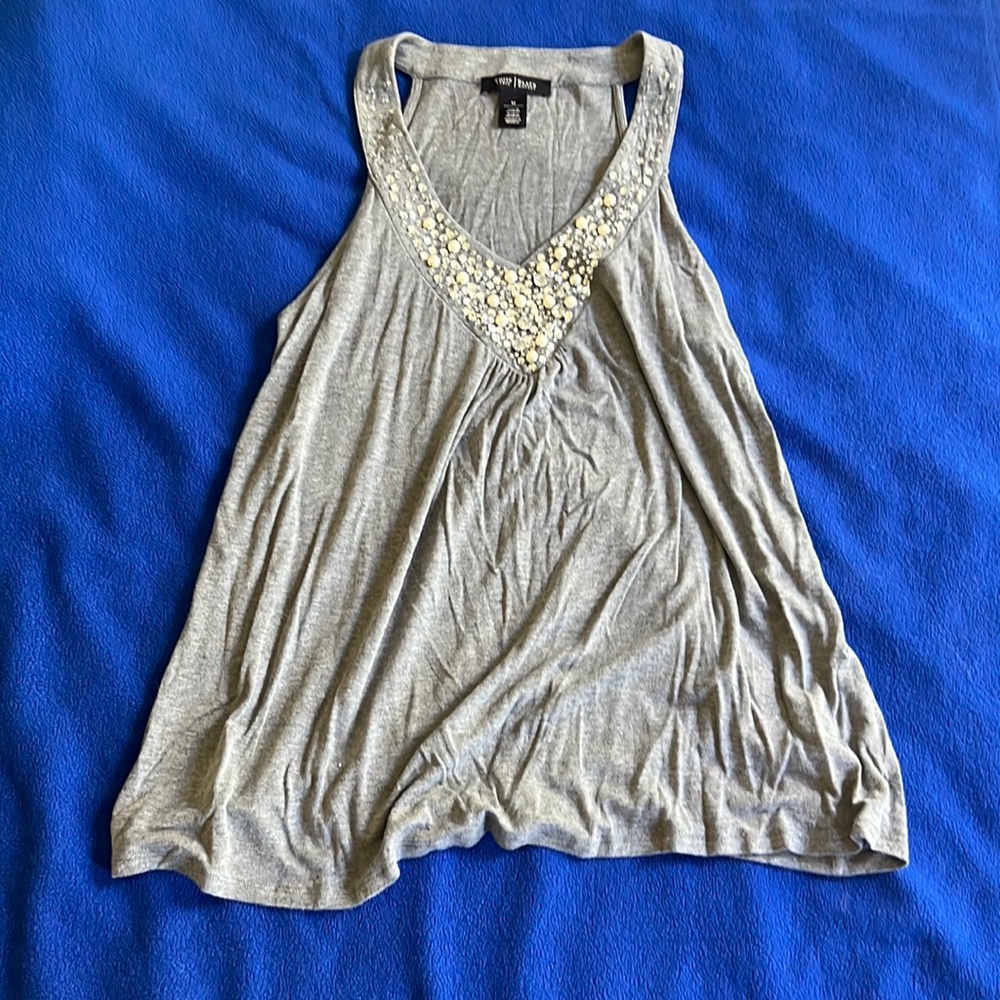 WHITE HOUSE BLACK MARKET- Gray Tank Top - Size M